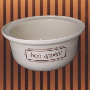 Hornsea England mixing bowl Bon Appetit cream colored